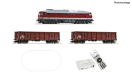 Roco 5190002 - TT - Digital-Start-Set Diesellok BR 132 mit Güterzug, DR, Ep. IV